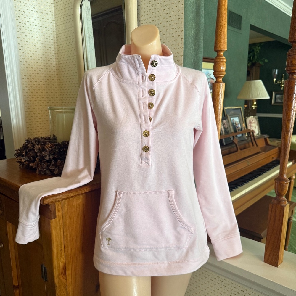 LILLY PULITZER CAPTAIN POPOVER SIZE MEDIUM - PARADISE PINK - EUC